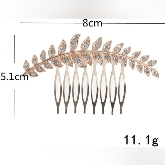 Bridal + formal Gold Crystal Wedding hair comb hair piece for updos- New​​ - Picture 10 of 11